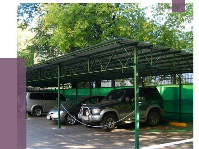 Навесы для парковки в Гулькевичах от 81436 руб. заказать | ПРОЛЁТ-Гль