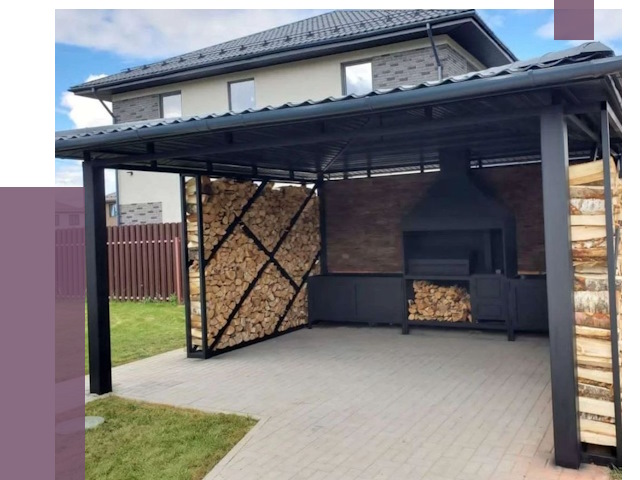 Навесы для барбекю в Гулькевичах от 12916 руб. под ключ | ПРОЛЁТ-Гль