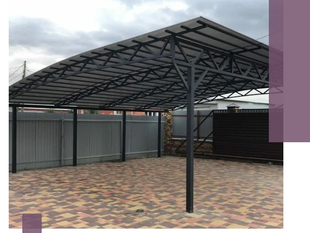 Металлические навесы под ключ в Гулькевичах — изготовление и монтаж