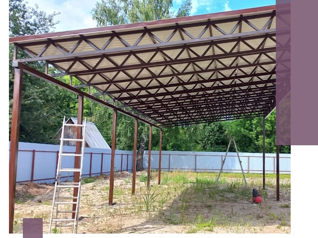 Односкатные навесы под ключ в Гулькевичах — изготовление и монтаж