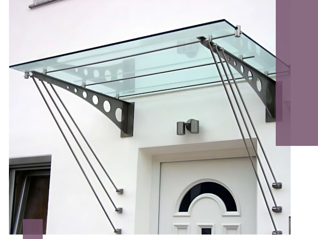 Козырьки над входом под ключ в Гулькевичах — изготовление и монтаж