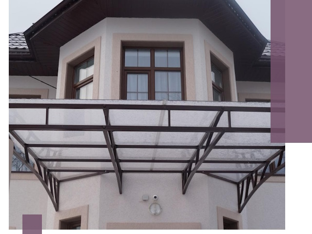 Козырьки из поликарбоната под ключ в Гулькевичах