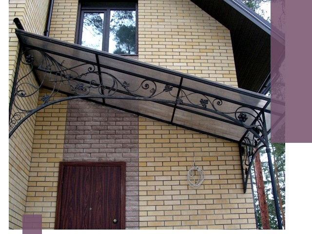 Односкатные козырьки из металла под ключ в Гулькевичах