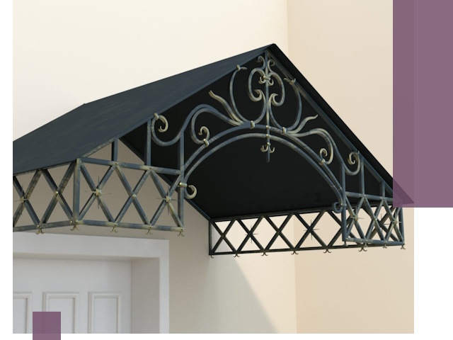 Двускатные металлические козырьки под ключ в Гулькевичах